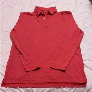 Vineyard Vines Long Sleeve Polo in Red